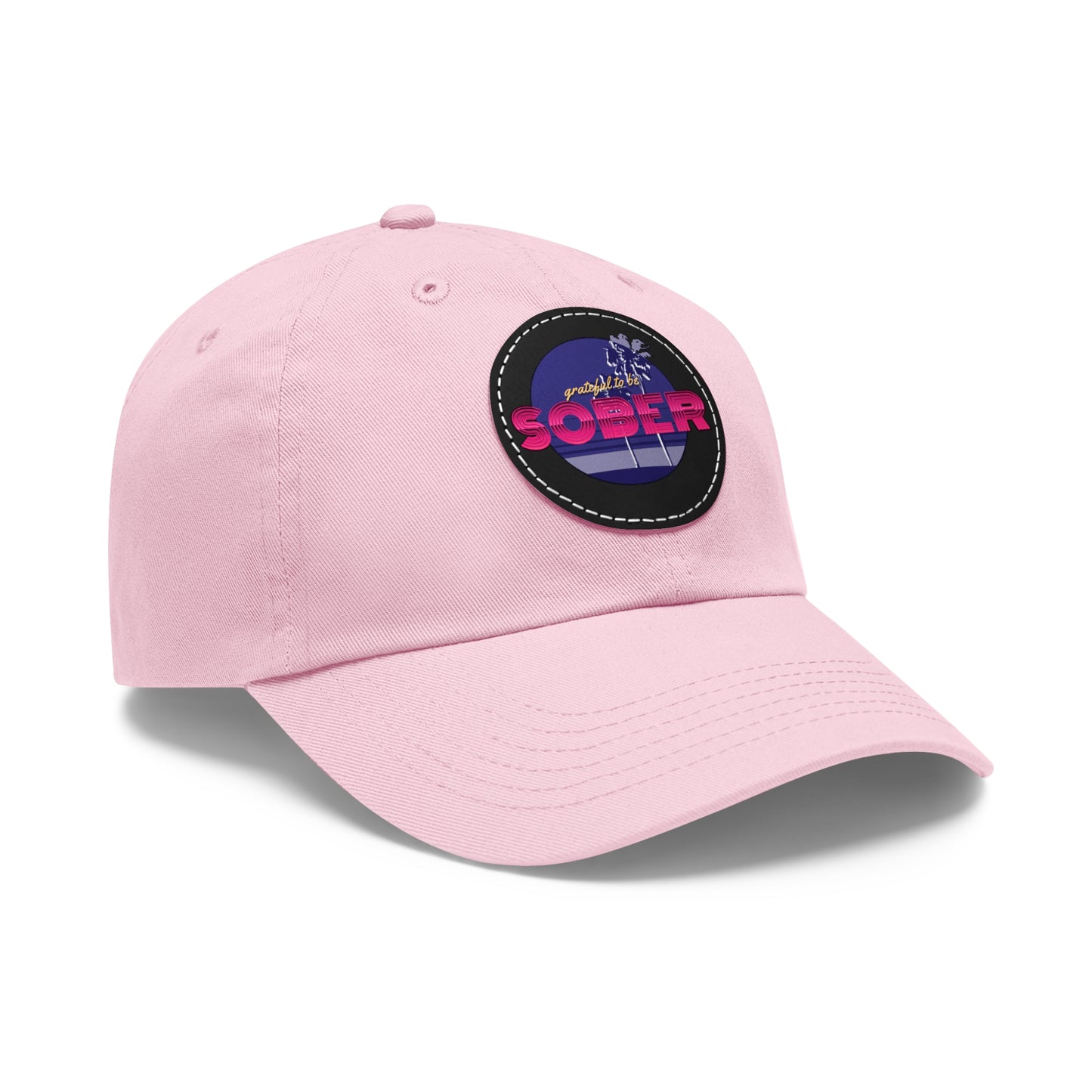 Grateful to be Sober Dad Hat with Leather Patch (Round)