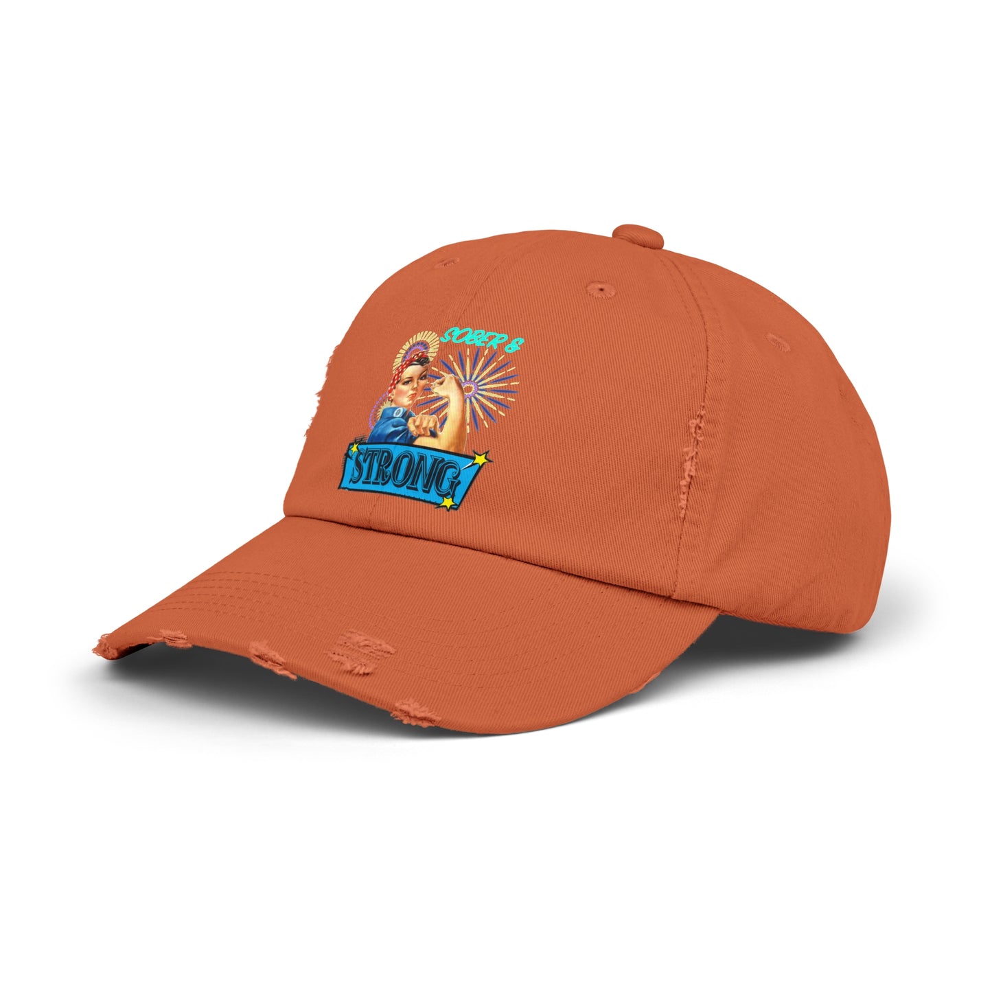 Sober and Strong Vintage Unisex Distressed Cap