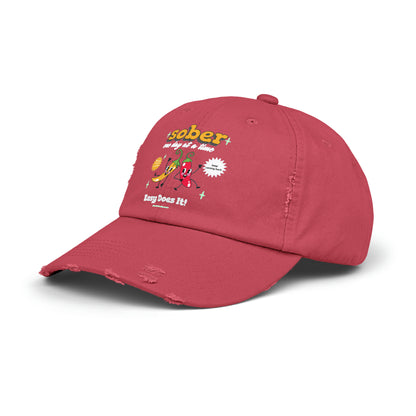 Silly Sober Unisex Distressed Cap