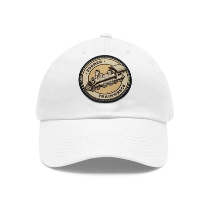 Former Trainwreck Dad Hat with Leather Patch (Round)