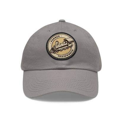 Former Trainwreck Dad Hat with Leather Patch (Round)