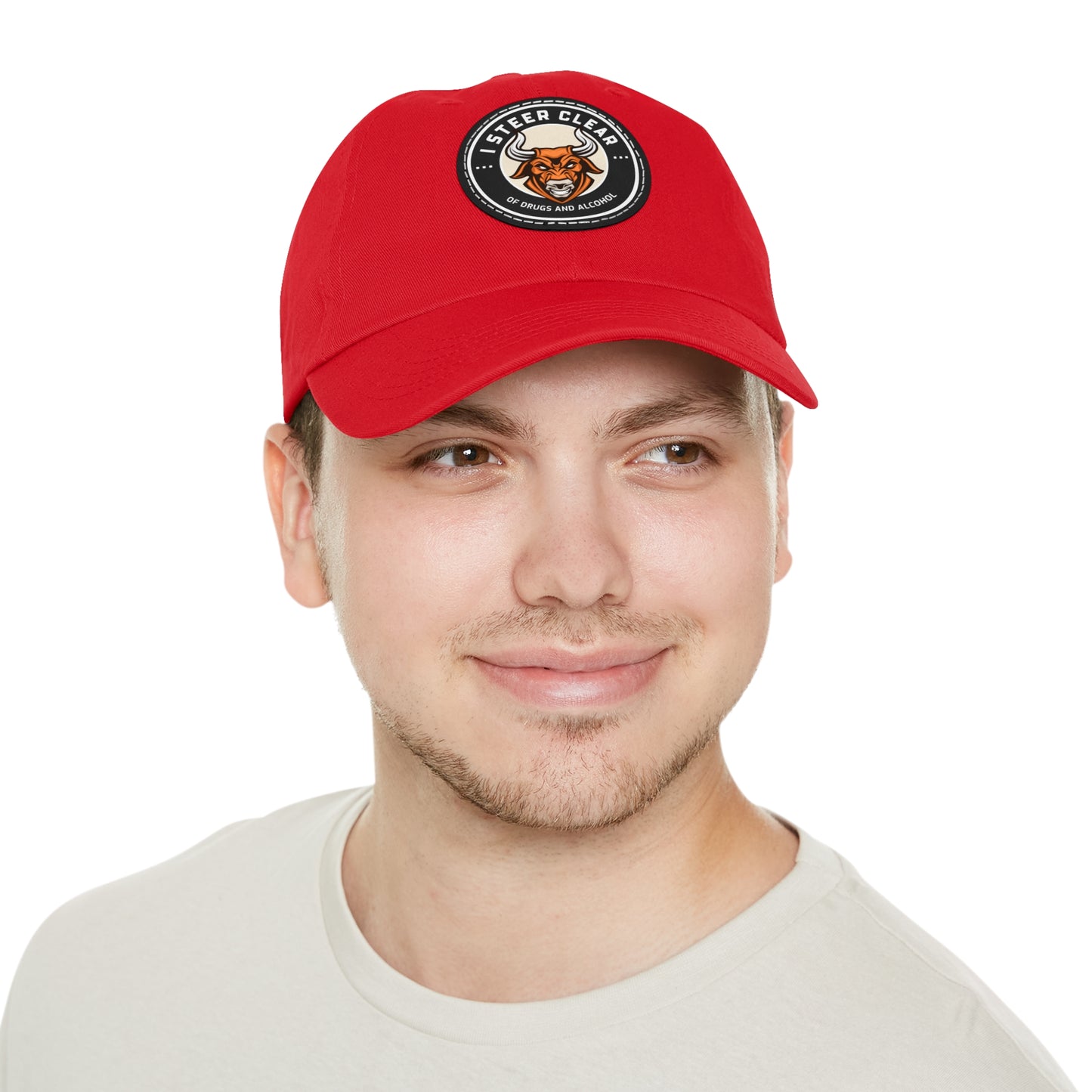I Steer Clear Dad Hat with Leather Patch (Round)