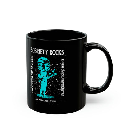 Sobriety Rocks Black Mug (11oz, 15oz)