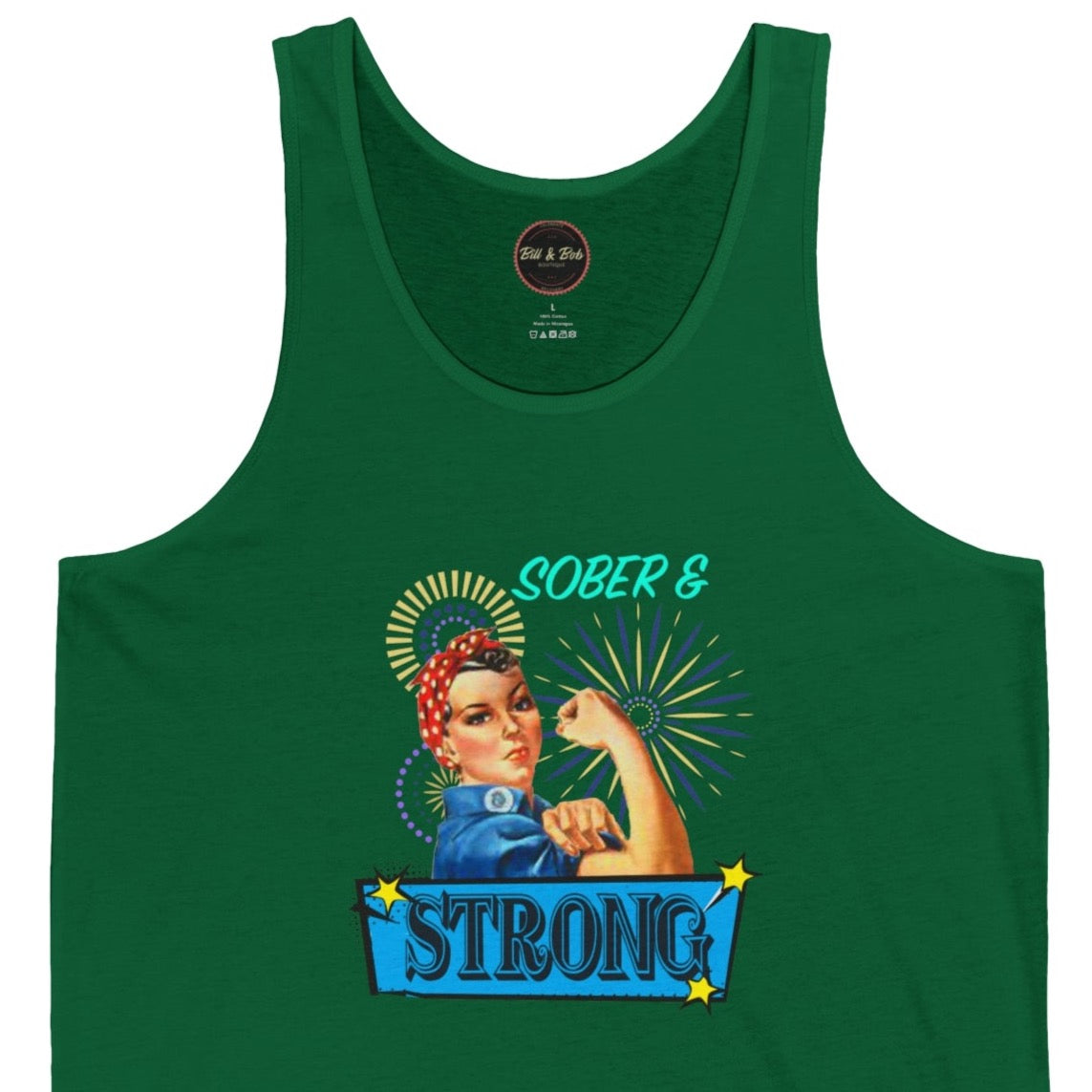 Sober & Strong Vintage Unisex Jersey Tank