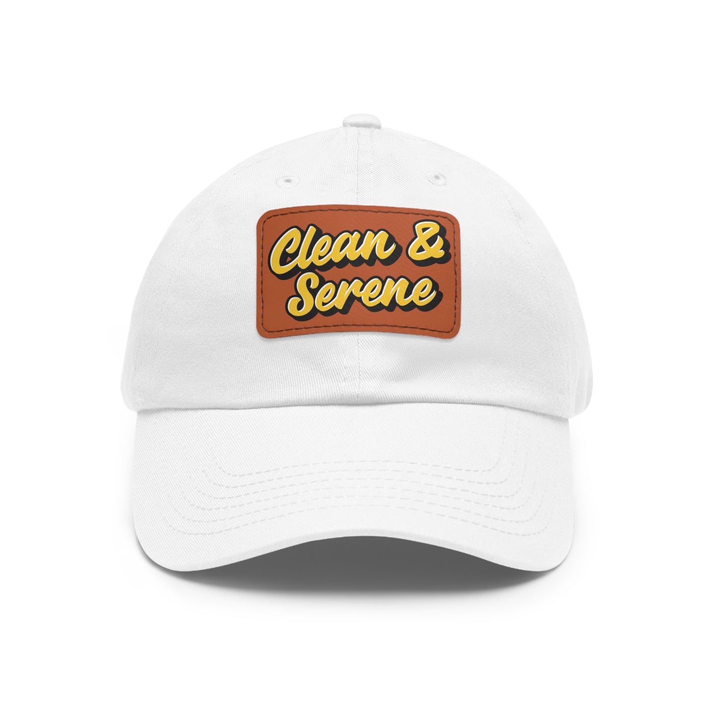 Clean and Serene Dad Hat with Leather Patch (Rectangle)