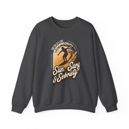 Sun Surf and Sobriety Unisex Heavy Blend™ Crewneck Sweatshirt