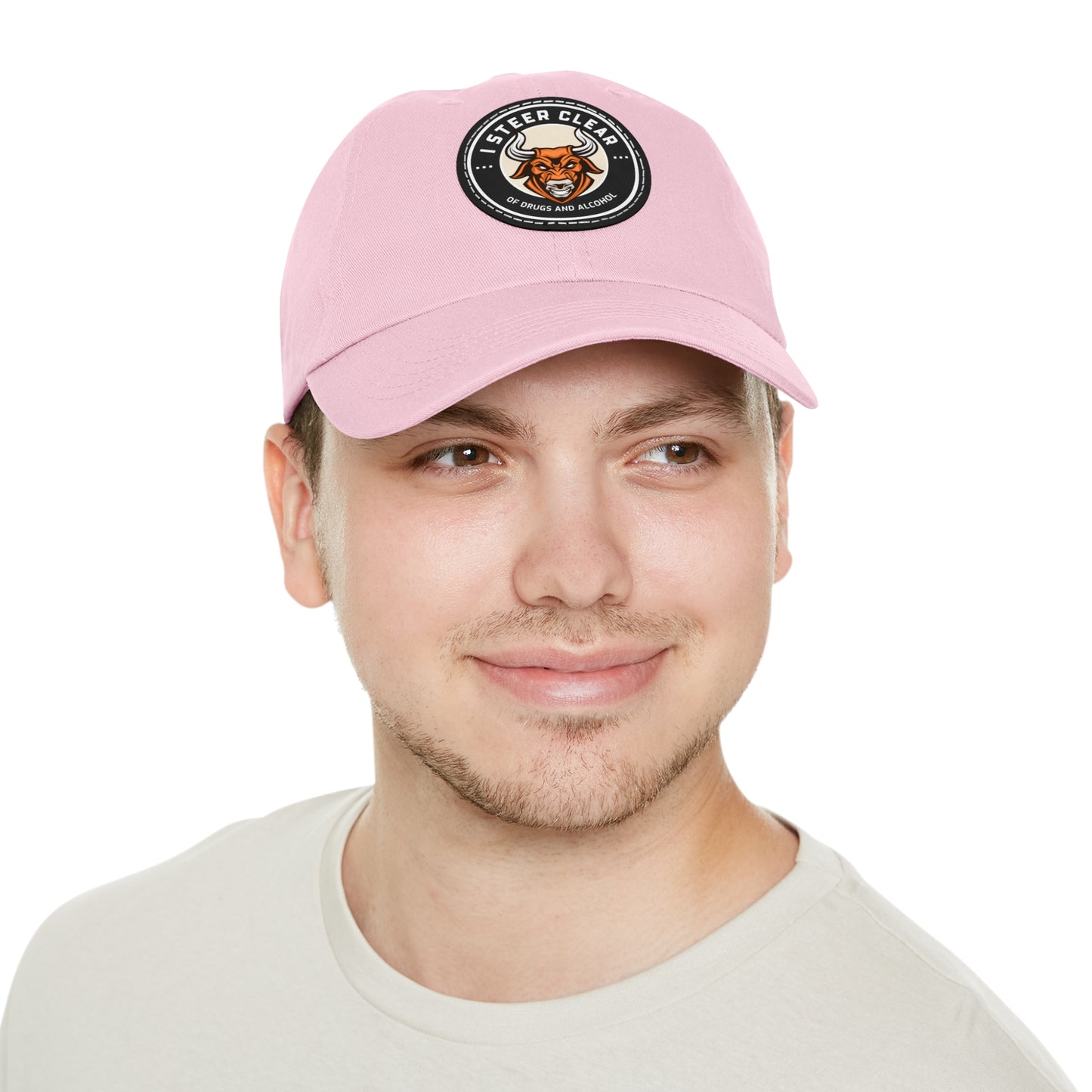 I Steer Clear Dad Hat with Leather Patch (Round)