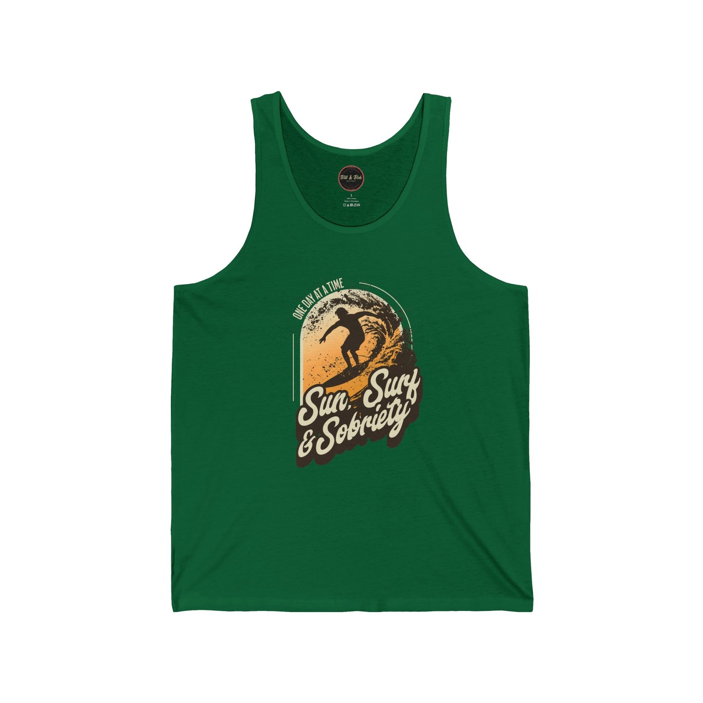 Sun Surf and Sobriety Unisex Jersey Tank