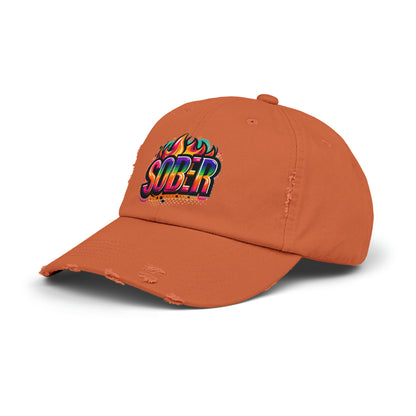 Sober Unisex Distressed Cap