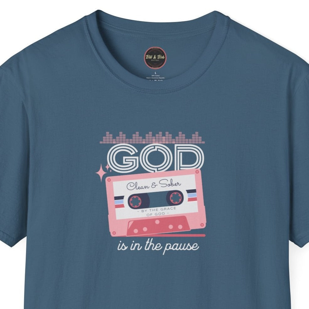 God is in the Pause Unisex Softstyle T-Shirt