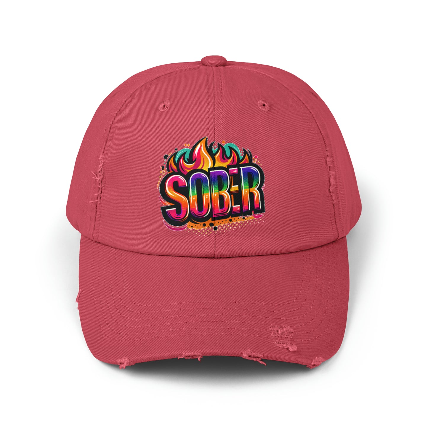 Sober Unisex Distressed Cap