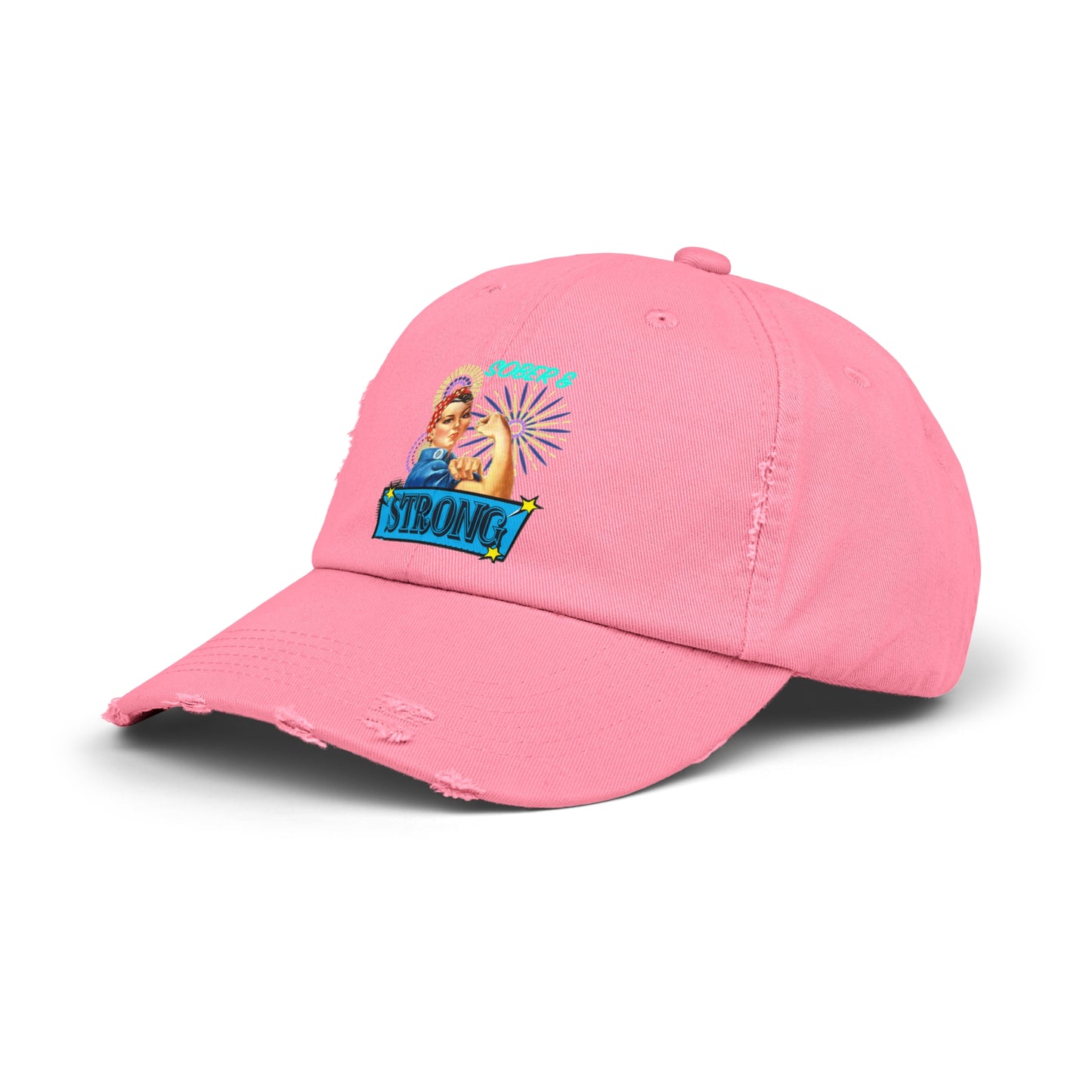 Sober and Strong Vintage Unisex Distressed Cap