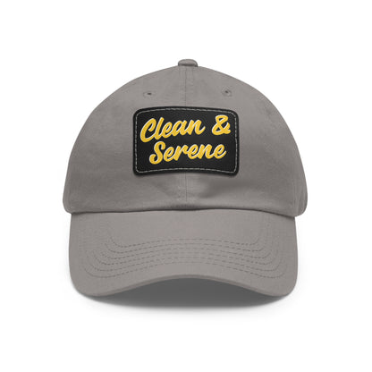 Clean and Serene Dad Hat with Leather Patch (Rectangle)