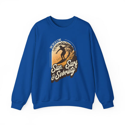 Sun Surf and Sobriety Unisex Heavy Blend™ Crewneck Sweatshirt