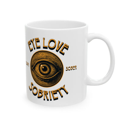 Eye Love Sobriety Ceramic Mug, 11oz