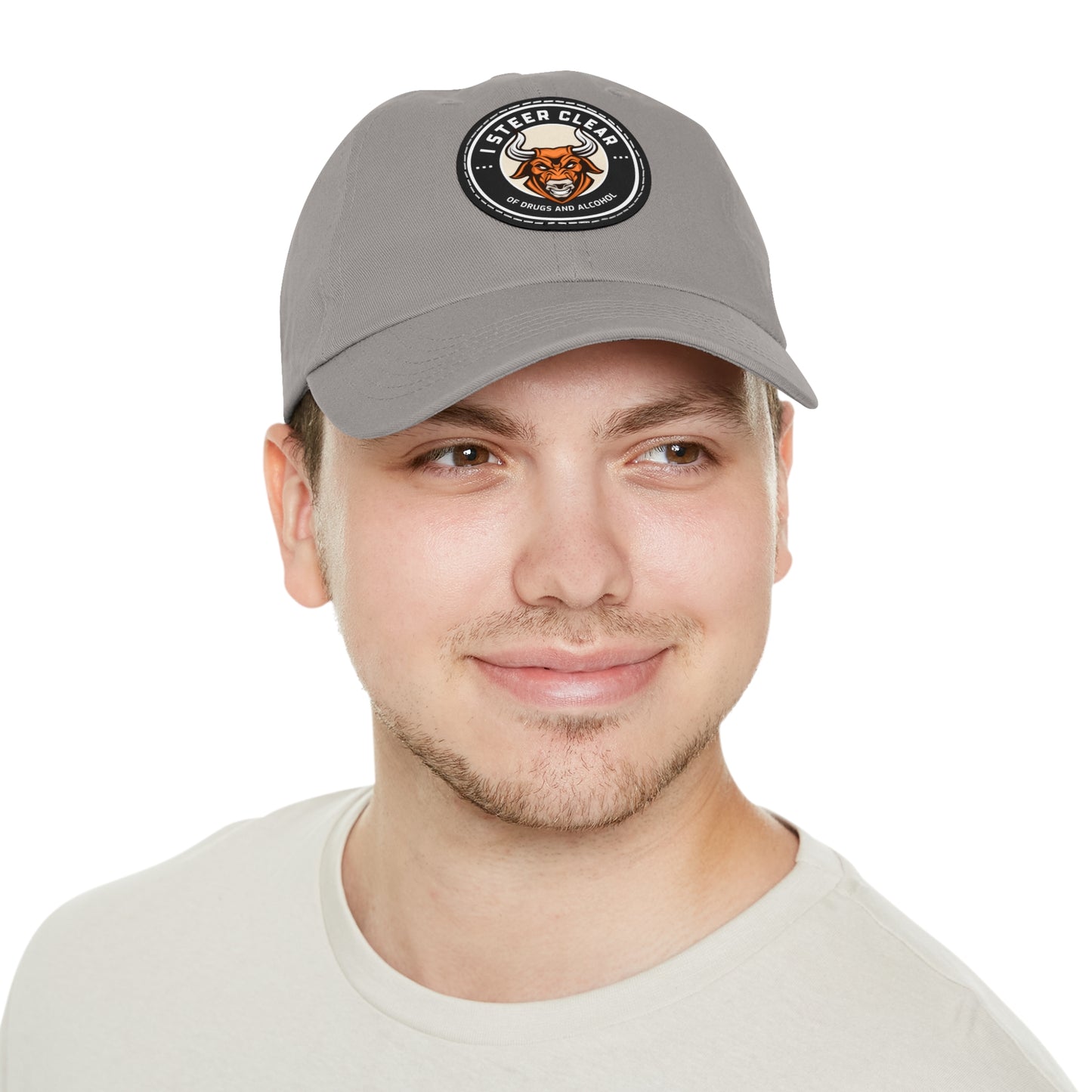 I Steer Clear Dad Hat with Leather Patch (Round)