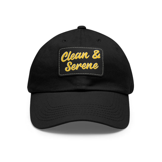 Clean and Serene Dad Hat with Leather Patch (Rectangle)