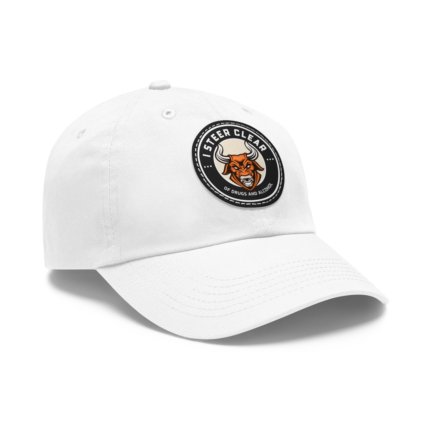 I Steer Clear Dad Hat with Leather Patch (Round)