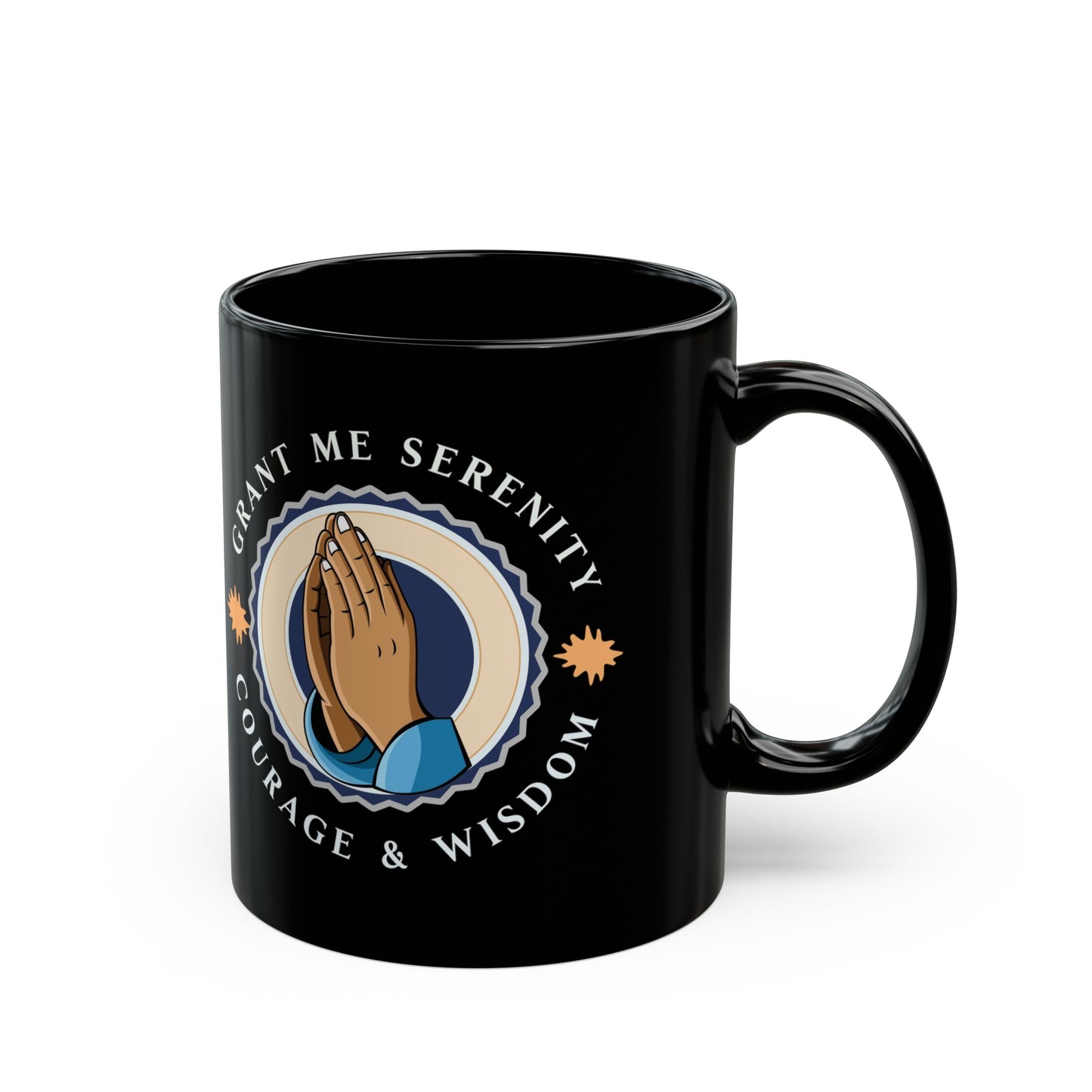 Serenity Courage Wisdom Black Mug (11oz)