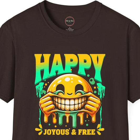 Happy Joyous and Free Unisex Softstyle T-Shirt