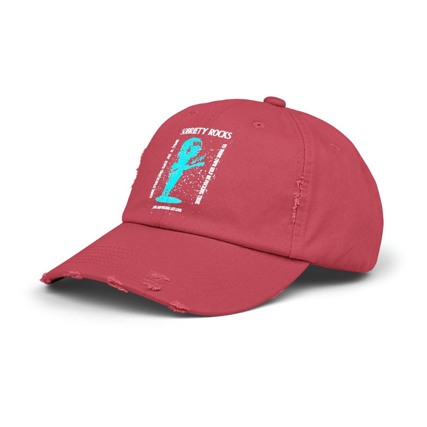 Sobriety Rocks Unisex Distressed Cap