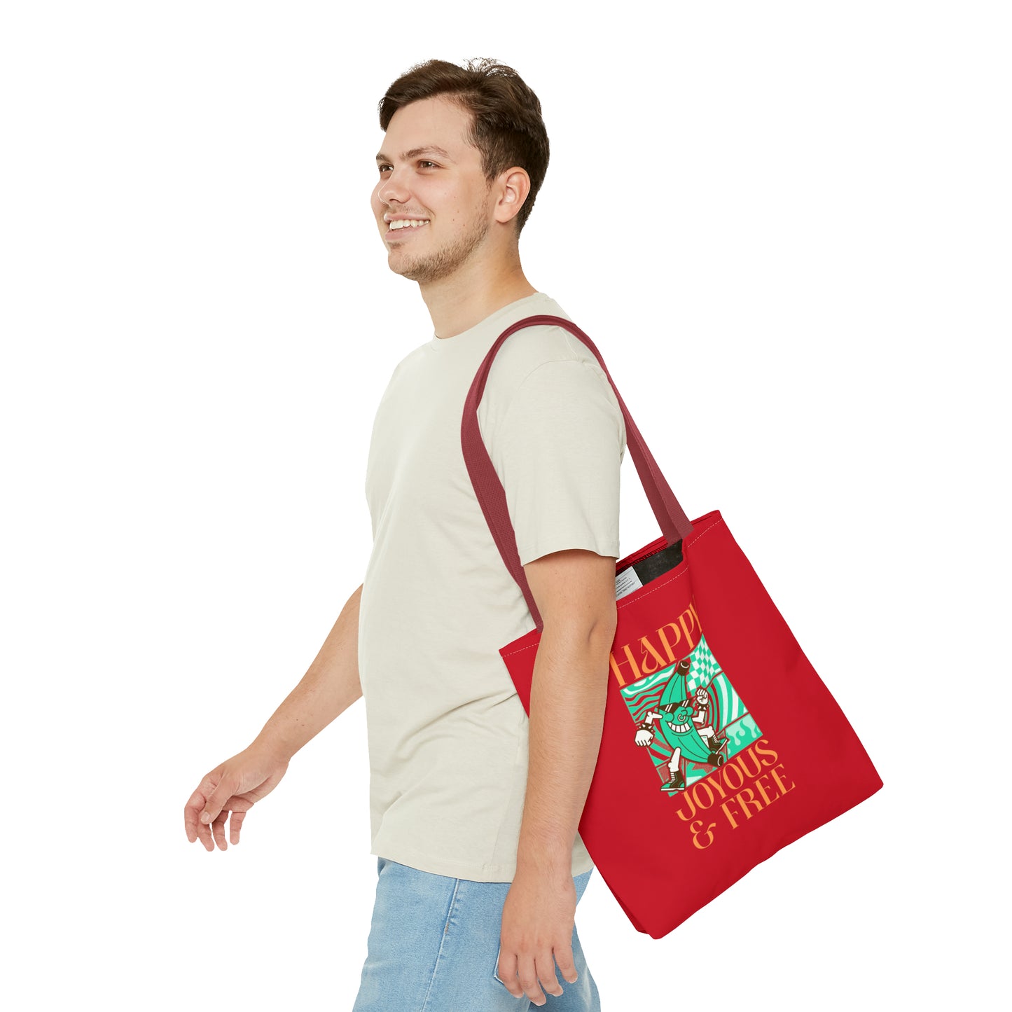 Happy Joyous and Free Tote Bag (AOP)