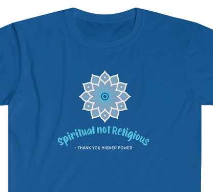 Spiritual Not Religious Unisex Softstyle T-Shirt for sober people in recovery