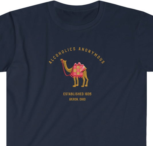 Sobriety Alcoholics Anonymous Camel Unisex Softstyle T-Shirt