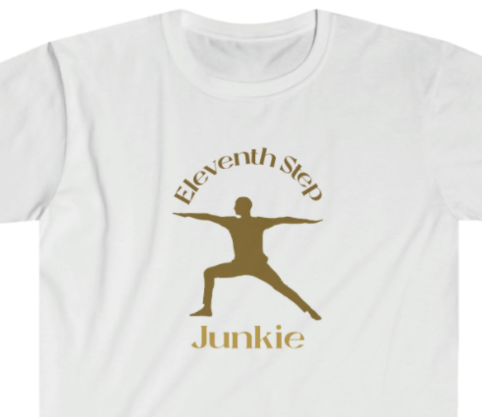 11th Step Junkie Unisex Softstyle T-Shirt for clean and sober people in recovery