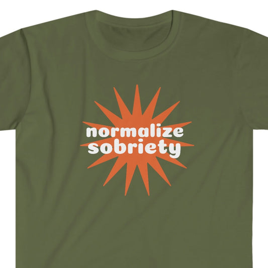 Sobriety t-shirt: Normalize Sobriety Unisex Softstyle T-Shirt for sober people in recovery