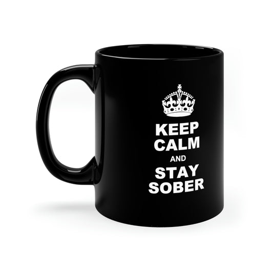 Sobriety Mug: Keep Calm and Stay Sober. Great gift for people in recovery.