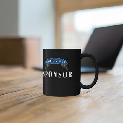 Sobriety Mug : World's Greatest Sponsor 11oz Black Mug, great gift for 12 step sponsors