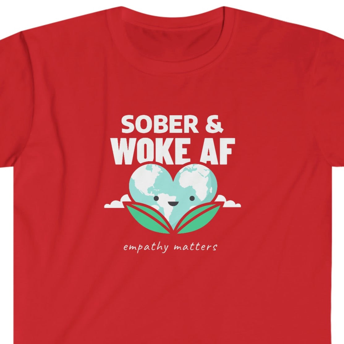 Sober & Woke Unisex Softstyle T-Shirt for clean and sober people in recovery