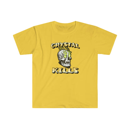 Crystal Kills Unisex Softstyle T-Shirt for clean and sober people in recovery