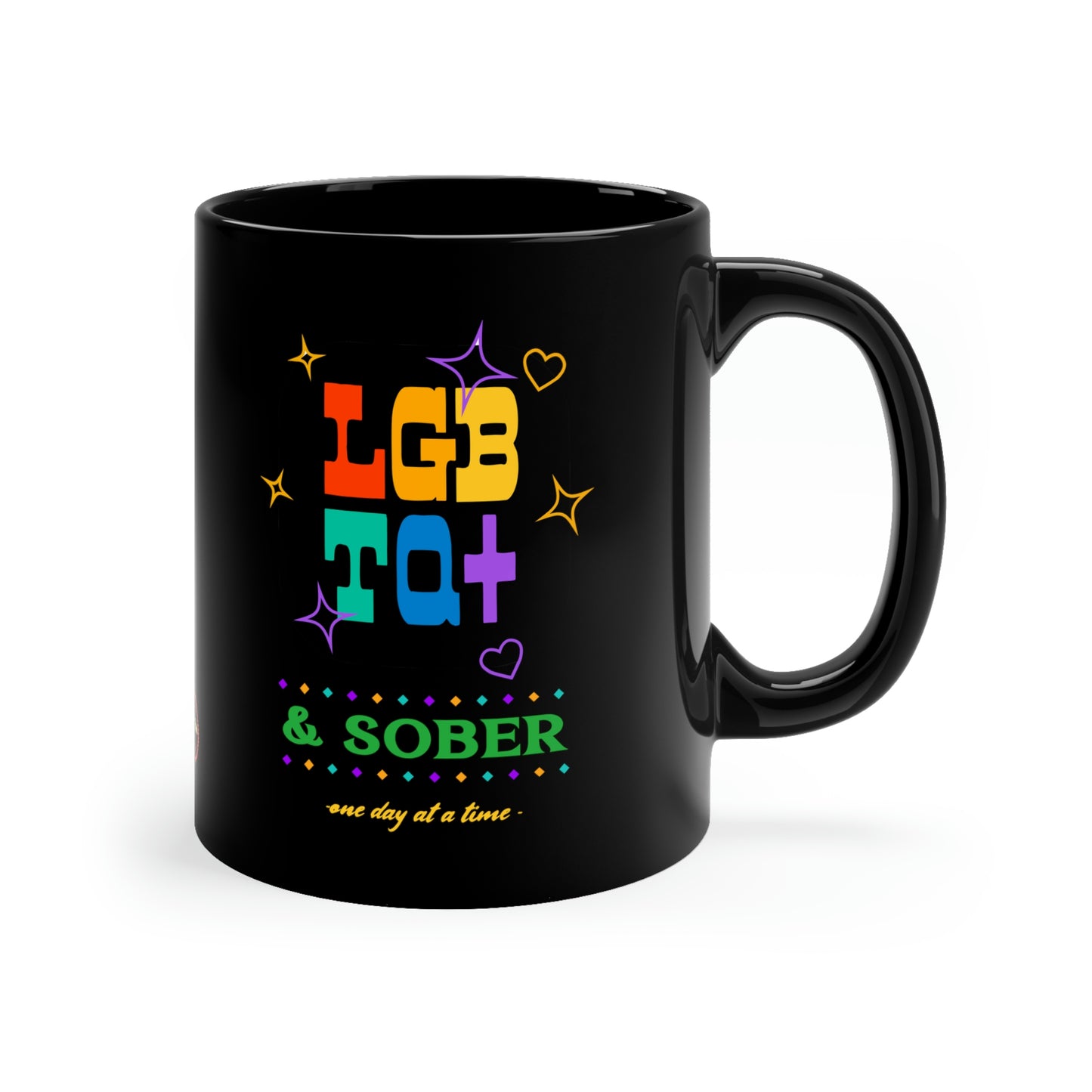 LGBTQ & Sober 11oz Black Mug