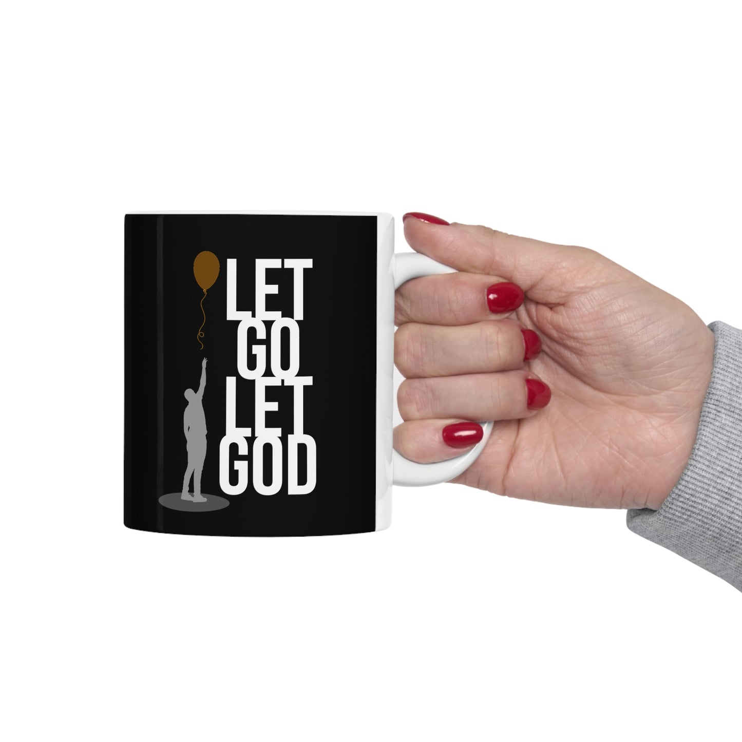 Let Go Let God Ceramic Mug 11oz, great gift for any sober person