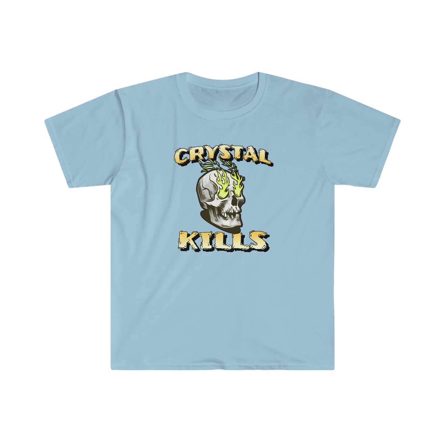 Crystal Kills Unisex Softstyle T-Shirt for clean and sober people in recovery