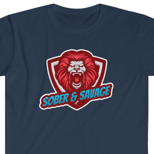 Sober & Savage Unisex Softstyle T-Shirt for clean and sober people in recovery