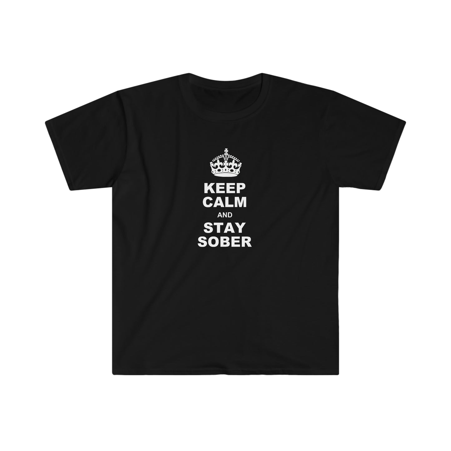 Sobriety t-shirt: Keep Calm and Stay Sober Unisex Softstyle shirt for people in recovery