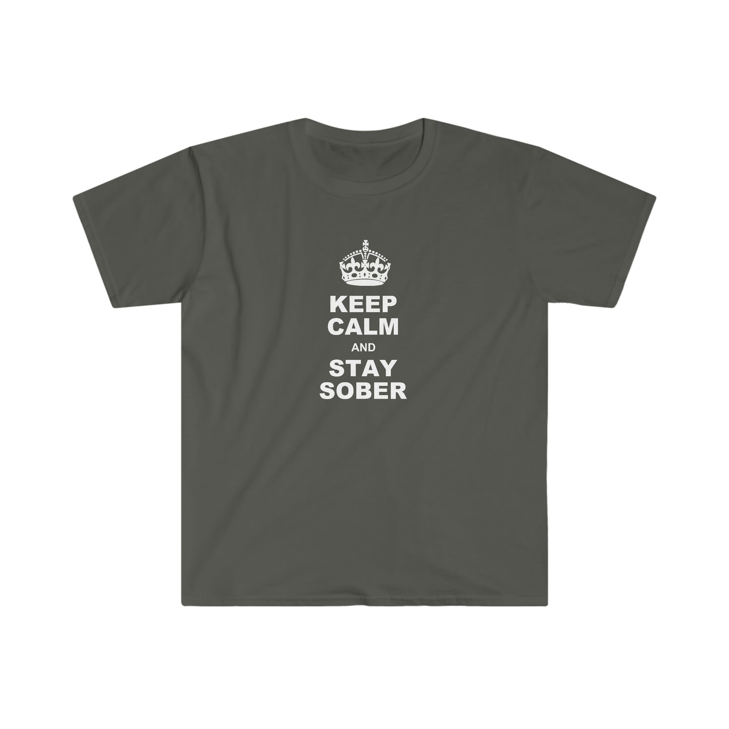 Sobriety t-shirt: Keep Calm and Stay Sober Unisex Softstyle shirt for people in recovery