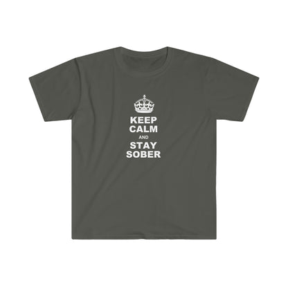 Sobriety t-shirt: Keep Calm and Stay Sober Unisex Softstyle shirt for people in recovery