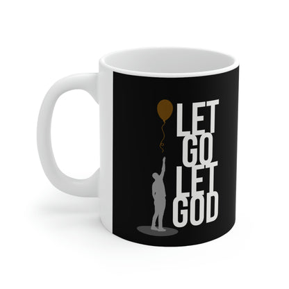 Let Go Let God Ceramic Mug 11oz, great gift for any sober person