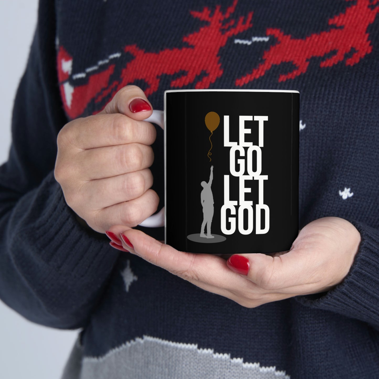 Let Go Let God Ceramic Mug 11oz, great gift for any sober person