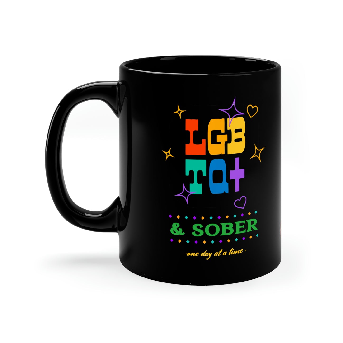 LGBTQ & Sober 11oz Black Mug