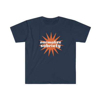 Sobriety t-shirt: Normalize Sobriety Unisex Softstyle T-Shirt for sober people in recovery