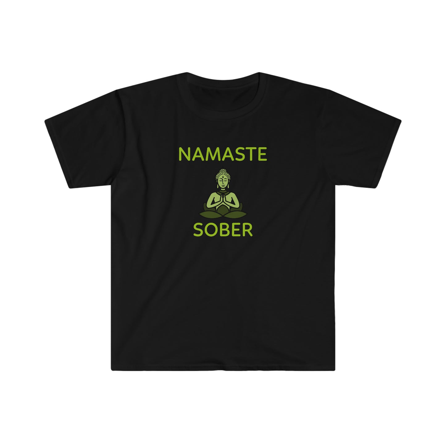 Namaste Sober Unisex Softstyle T-Shirt for sober people in recovery