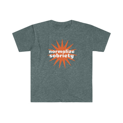 Sobriety t-shirt: Normalize Sobriety Unisex Softstyle T-Shirt for sober people in recovery