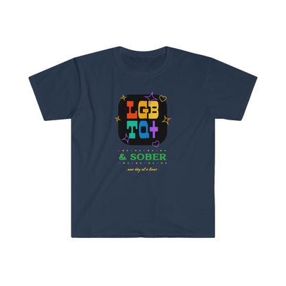 LGBT & Sober Unisex Softstyle T-Shirt