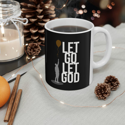 Let Go Let God Ceramic Mug 11oz, great gift for any sober person