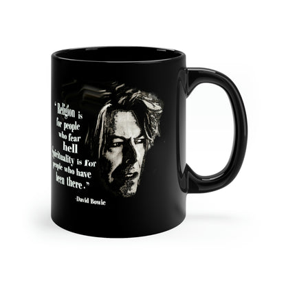 David Bowie Spirituality Quote 11oz Black Mug